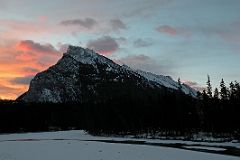 18A Mount Rundle At Sunrise From Bow River Bridge In Banff In Winter